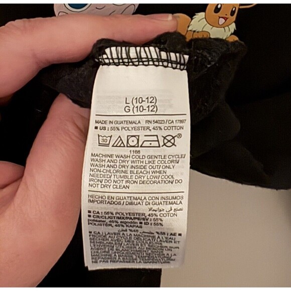 Youth Old Navy Pokémon Pullover Hoodie Large 10-12 Black Evie Pikachu Jigglypuff - Picture 4 of 5